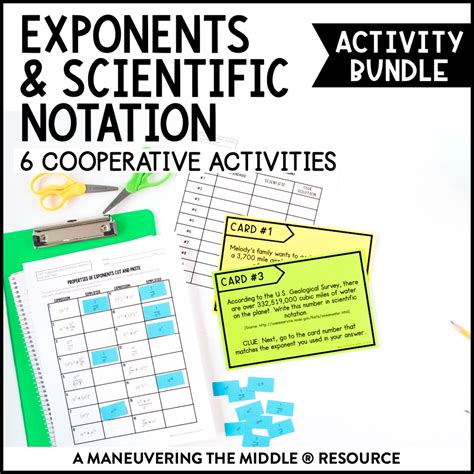 Exponents And Scientific Notation Activity Bundle 8th Grade