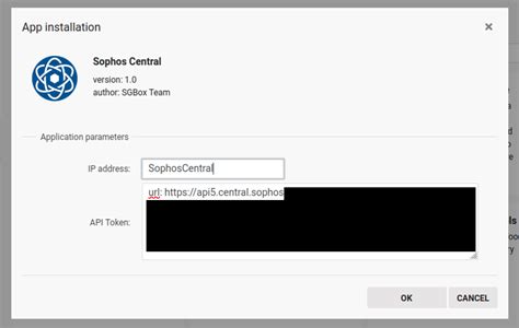 Sophos Central configuration - SGBox Next Generation SIEM & SOAR