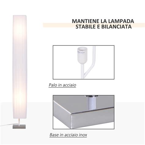 Il Numero Del Risparmio Lampada Da Terra Con Piantana In Tessuto Bianco