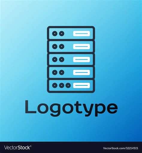 Line Server Data Web Hosting Icon Isolated Vector Image