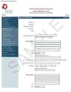 Fillable Online Acls What Follows Is A Sample Of An Application For The