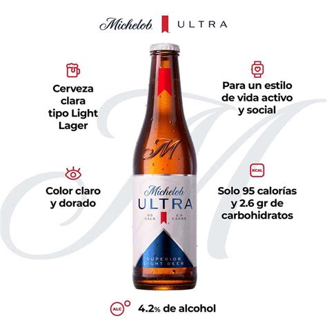 Cerveza Michelob Ultra 6 Botellas De 355ml Cu Chedraui