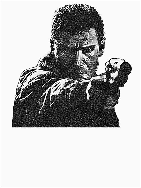 Deckard Blade Runner Cross Hatched Sketch T Shirt For Sale By