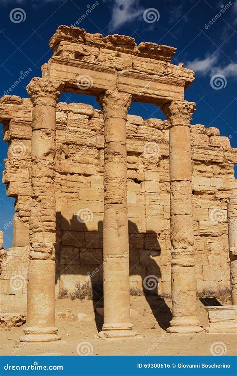 Archaeological Ruins Of The Beautiful City Of Palmyra Stock Photo