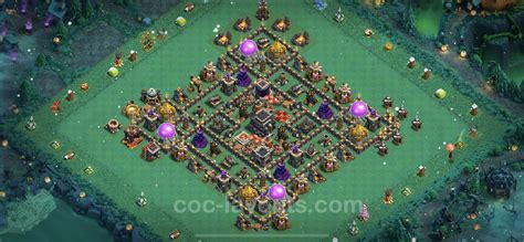 Farming Base Th9 With Link Anti 2 Stars Hybrid Clash Of Clans Town Hall Level 9 Base Copy