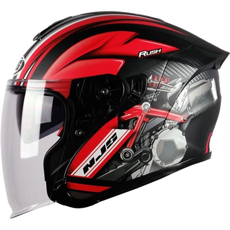 Jual Njs Kairoz Dv Motif Garuda Rush Helm Half Face Fitur Paling