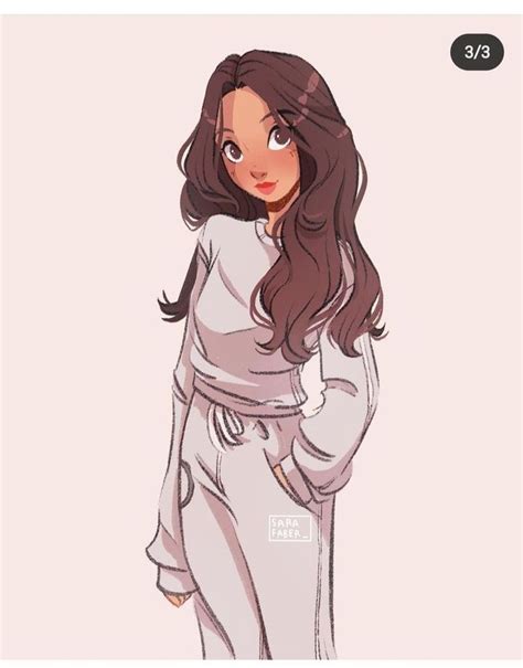 Aesthetic Girl Brown Hair In Cute Girl Drawing Comic Art