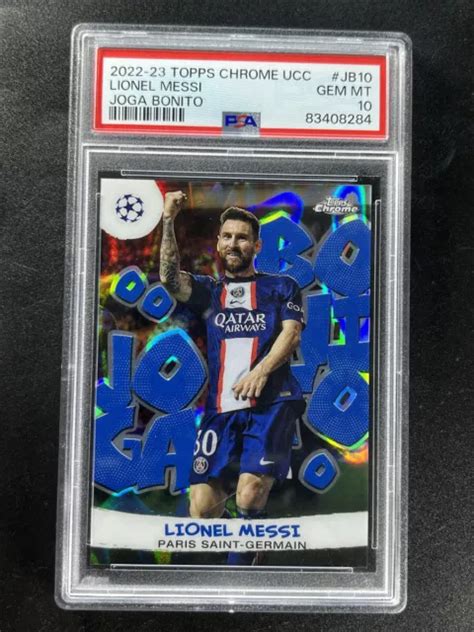 Topps Chrome Uefa Lionel Messi Jb Joga Bonito Lava Psg Psa