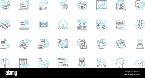 Data Management Linear Icons Set Database Analytics Security Backup Integration Migration