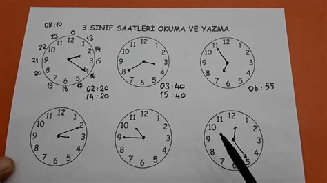 3 sınıf saatler konu anlatımı ve problemler Bulbulogretmen matematik