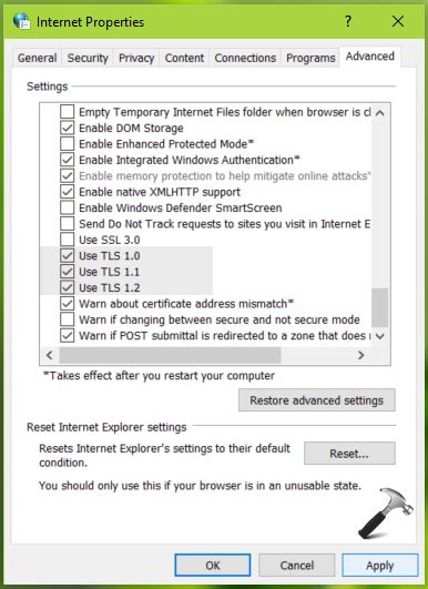 Comment Configurer les paramètres TLS dans Windows 10