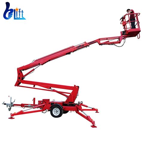 14m Hydraulic Aerial Man Lifting Platform Electric Towable Boom Lift