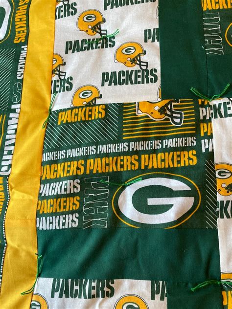 New Packers Quilt Handmade Quilt Crochet Cotton Tied Comforter Modern Quilt Team Blanket