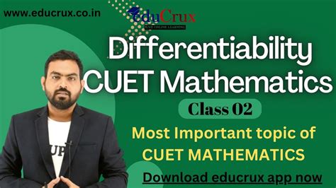 Differentiability Class 12 Cuet Mathematics Class 12 Mathematics Cuet Educrux Class 02