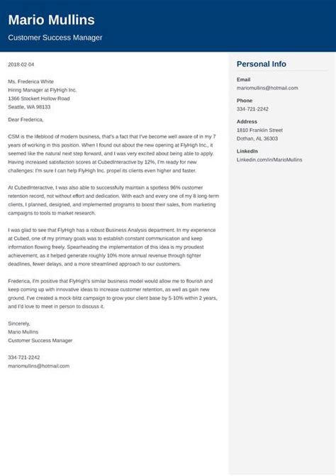 Customer Success Manager Cover Letter Sample How To Write