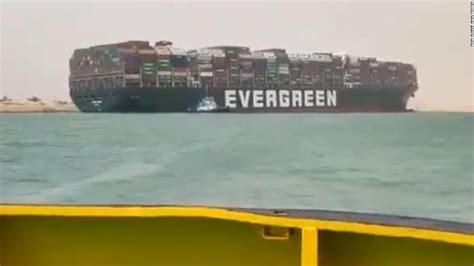 Suez Canal Blocked By Traffic Jam After Massive Container Ship Runs Aground Cnn Suez Marine