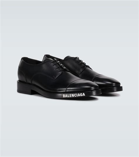 Balenciaga Logo Print Derby Shoes In Black For Men Save 62 Lyst