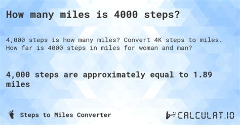 How Many Miles Is 4000 Steps Calculatio