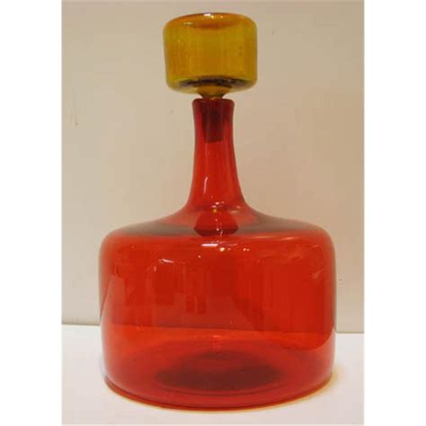 Large Blenko Amberina Decanter With Stopper