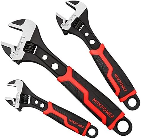 MAXPOWER 4PCS Heavy Duty Adjustable Wrench Set Industrial Grade