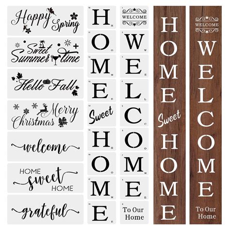 Buy Pcs Large Welcome And Home Sign Stencils Kit Welcome Stencil