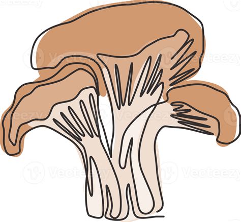 One Continuous Line Drawing Of Whole Healthy Organic Mushrooms For Farm Logo Identity Fresh