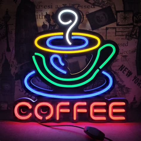 Coffee Led Neon Sign Coffee Neon Led Sign Bar Neon Light Etsy