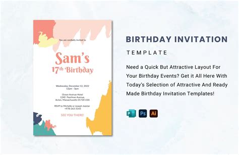 Page Invitation Templates In Illustrator Vector Image Free