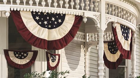 Half Round Americana Flag Bunting Décor Plow Vintage Bunting