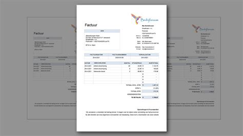 Gratis Download Van Een Excel Factuur Voorbeeld Xlsx