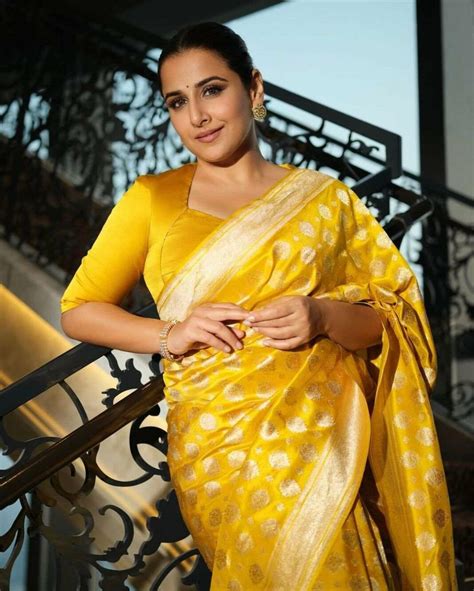 Vidya Balan Exudes Summery Vibes In A Yellow Benarsi Saree