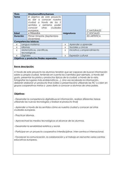 Plantilla Creaci N Proyecto Etwinning Pdf Descarga Gratuita