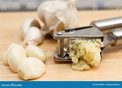 Crushed Garlic Stock Photo Image Of Garlic Preparation 90718050