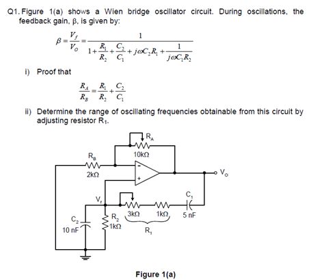 Solved Q Figure A Shows A Wien Bridge Oscillator Chegg