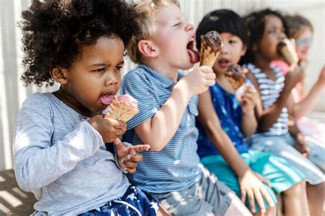 Kids Eating Ice Cream Summer Free Photo Rawpixel