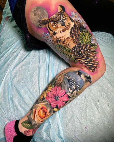 Owl & Blue Jay Leg Sleeve