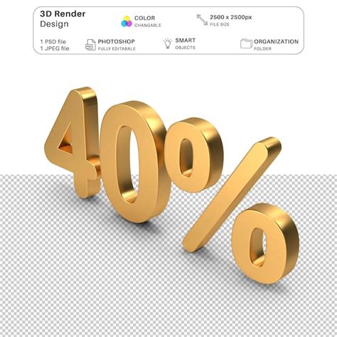 Premium Psd Percentage Discount 40 3d Modeling Psd