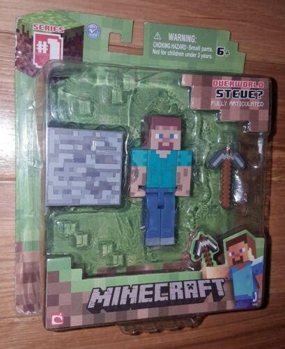 New Mojang Mattel Minecraft Steve Overworld Fully Articulated Figure Series 1 3781152573