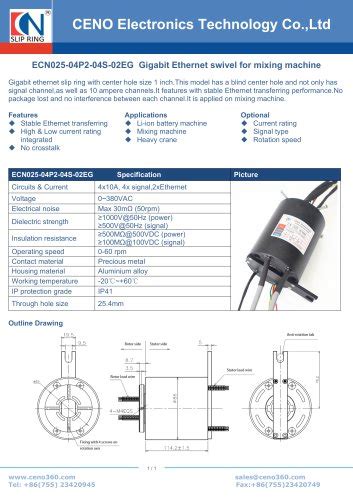 Ceno Through Hole Slip Ring Ecn Ceno Electronics Technology Co