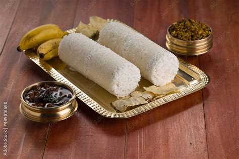 White Rice Puttu With Chana Masala Curry Stock Photo Adobe Stock