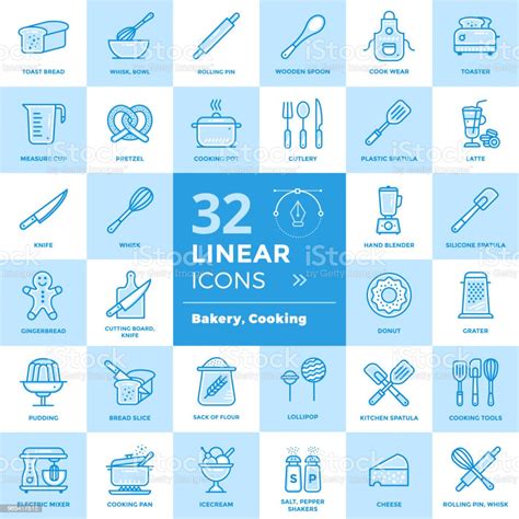 Vector Set Of Linear Icons Bakery And Cooking High Quality Modern Icons For Suitable For Print