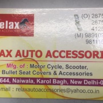 Catalogue Relax Auto Accessories In Karol Bagh Delhi Justdial