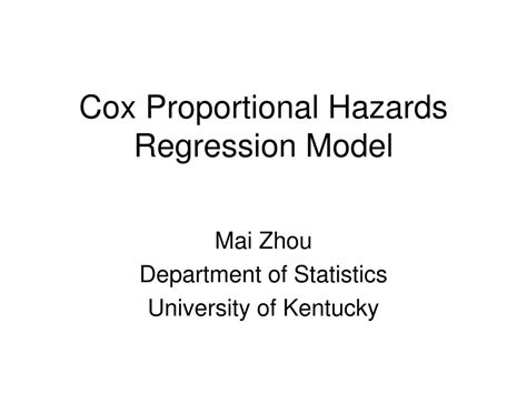 PPT Cox Proportional Hazards Regression Model PowerPoint Presentation