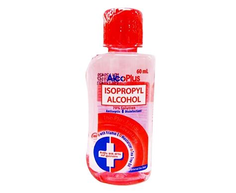 AlcoPlus Isopropyl Alcohol 70% Solution Antiseptic Disinfectant 60mL