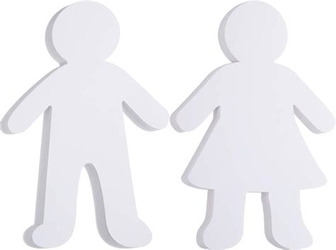 Amazon.com: 72 Pieces Paper Shapes White Paper Person Cutouts Blank Kid Shaped Cutouts for Art ...