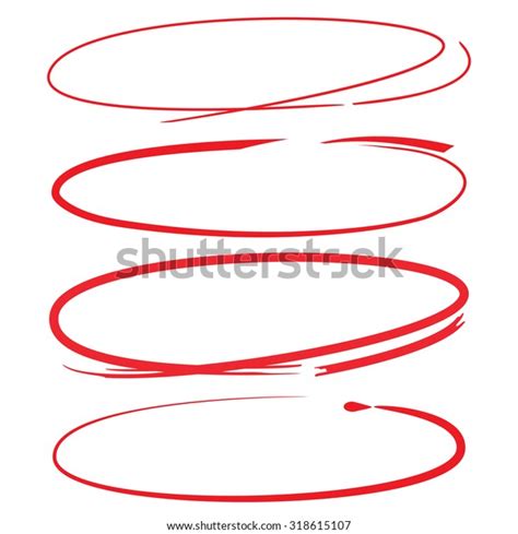 Red Circle Marker Set Stock Vector (Royalty Free) 318615107