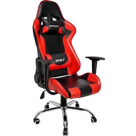 Cadeira Gamer Mymax MX7 Giratória PretoVerm KaBuM