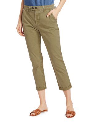 Frame Le Beau Cropped Chino Pants On Sale Saks Off Th