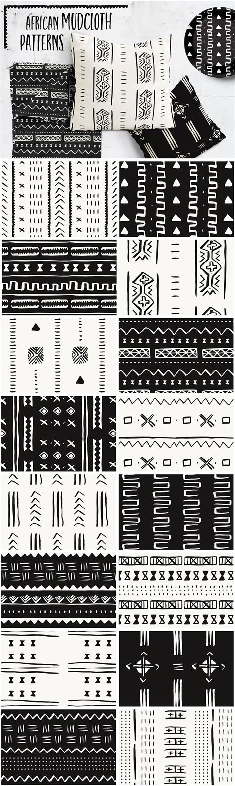 20 African Mudcloth Vector Patterns