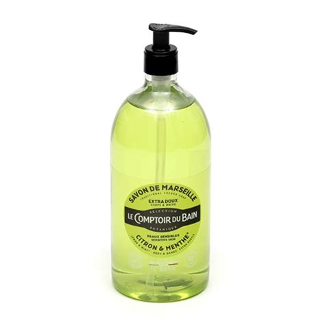 Savon De Marseille Liquide Le Comptoir Du Bain Citron Menthe